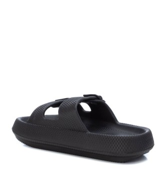 Xti Black double strap sandals