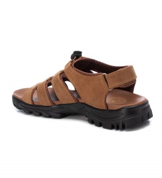 Xti Leather Sandals 141436 light brown