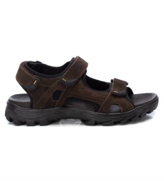 Xti Leather Sandals 141437 brown