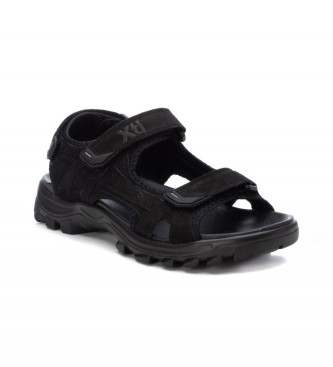 Xti Leather Sandals 141437 black