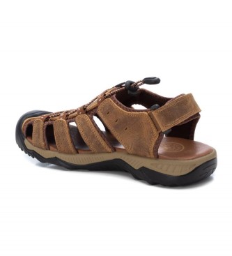 Xti Leather Sandals 141438 light brown