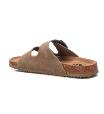 Xti Leren sandalen 142553 taupe