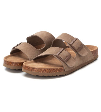 Xti Leren sandalen 142553 taupe