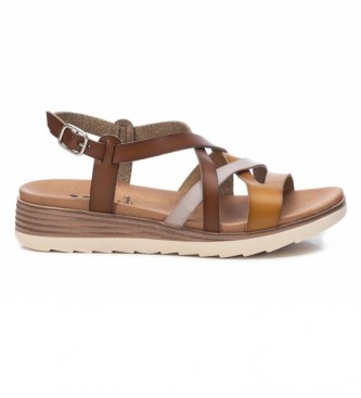 Xti Sandals 042715 brown -Height Wedge: 4cm- -Sandals: 042715 brown