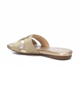Xti Gouden platte sandalen 042785 