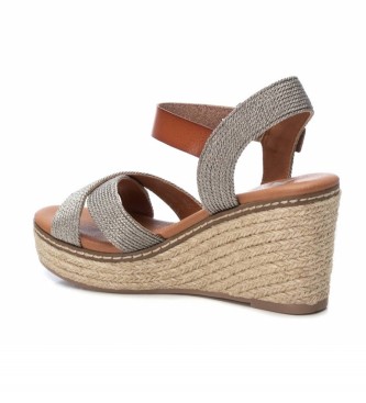 Xti Wedge sandals 045173 grey - Wedge height 7cm 