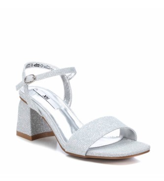 Xti Women's silver sandals -Height heel 6cm