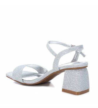 Xti Women's silver sandals -Height heel 6cm