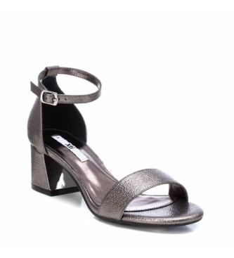 Xti Silver block heel sandals -Height 10cm