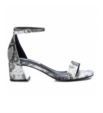 Xti Grey animalprint sandals - Height 6cm heel 