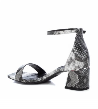 Xti Grey animalprint sandals - Height 6cm heel 