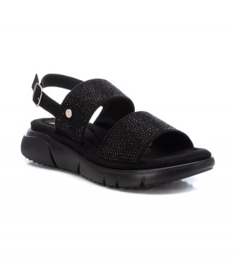 Xti Leather Sandals 141243 black