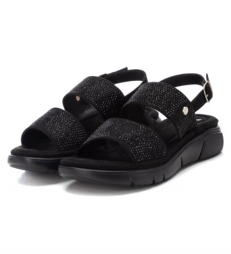 Xti Leather Sandals 141243 black