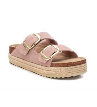 Xti Leather Sandals 141269 nude