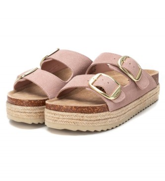 Xti Leather Sandals 141269 nude