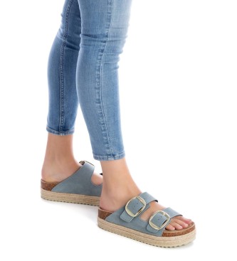 Xti Leather Sandals 141269 blue