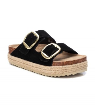 Xti Sandales en cuir 141269 noir