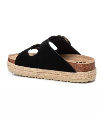 Xti Sandales en cuir 141269 noir