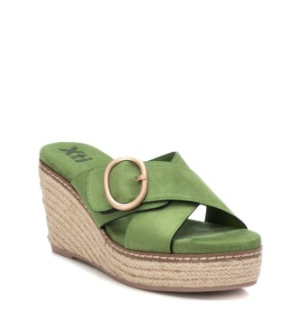 Xti Leather Sandals 141356 green -Heel height 9cm