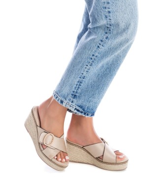 Xti Lder sandaler 141356 taupe -Hlhjde 9cm