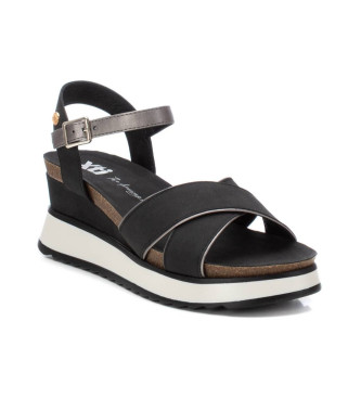 Xti Sandals 142595 black -Height 7cm wedge