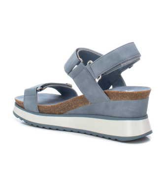 Xti Sandals 142619 blue -Height 7cm wedge