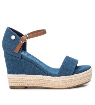 Xti Sandals 142666 blue -Height 9cm wedge