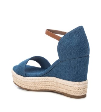 Xti Sandals 142666 blue -Height 9cm wedge