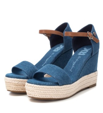 Xti Sandals 142666 blue -Height 9cm wedge