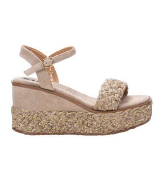 Xti Wedge sandals 142675 beige -height of the wedge: 9cm