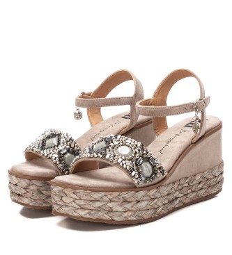 Xti Sandals 142677 brown -Height wedge 9cm