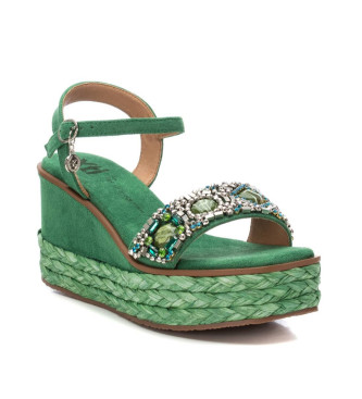 Xti Sandals 142677 green -Height wedge 9cm