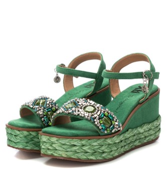 Xti Sandals 142677 green -Height wedge 9cm