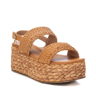 Xti Sandals 142686 brown -Height 7cm wedge