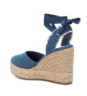 Xti Sandals 142760 blue -Height 9cm wedge