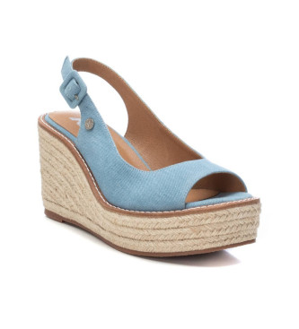 Xti Sandals 142789 blue -Height wedge 9cm