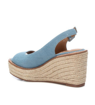 Xti Sandals 142789 blue -Height wedge 9cm