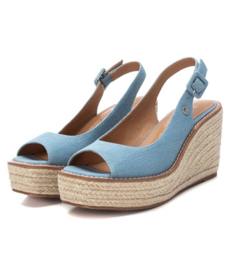 Xti Sandals 142789 blue -Height wedge 9cm