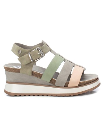 Xti Sandalen 142826 groen -Hoogte 7cm sleehak