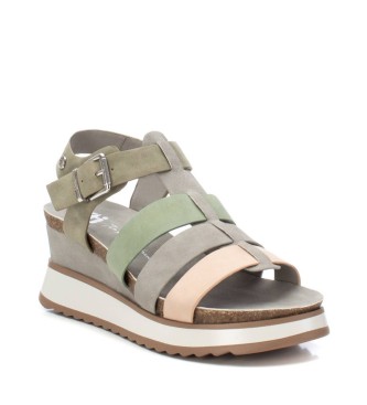 Xti Sandalen 142826 groen -Hoogte 7cm sleehak