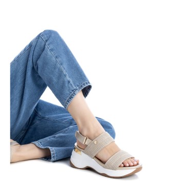 Xti Sandals 142828 beige -Height wedge 5cm