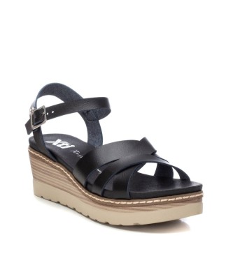 Xti Sandals 142853 black -Height wedge 6cm