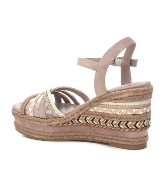 Xti Sandals 142861 taupe -Height wedge 9cm