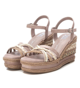 Xti Sandals 142861 taupe -Height wedge 9cm