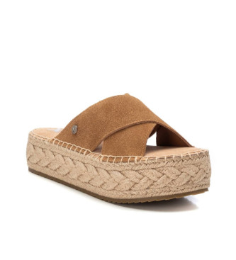 Xti Sandalias de piel 143640 marrn