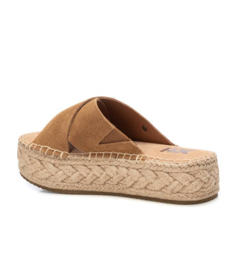 Xti Sandalias de piel 143640 marrn