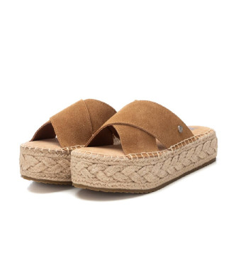 Xti Sandalias de piel 143640 marrn
