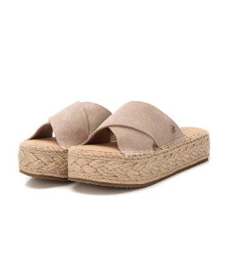 Xti Sandalias de piel 143640 beige
