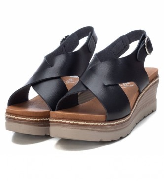 Xti Sandals 042232 black -height wedge 6cm