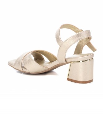 Xti Sandalias doble tira dorado - Altura tacn 6cm-